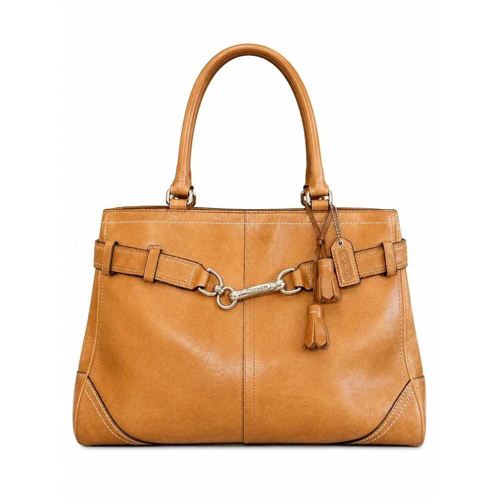 Coach Hampton Carryall Tan Leather satchel